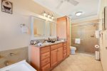 Master ensuite with double vanity sink, curated for couples